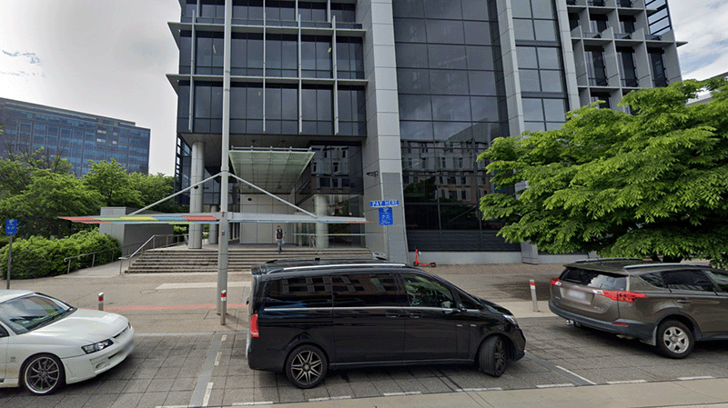 The Childers Street entrance to Comcare's Canberra office, Levels 3-5, 121 Marcus Clarke St, Canberra, ACT, 2601